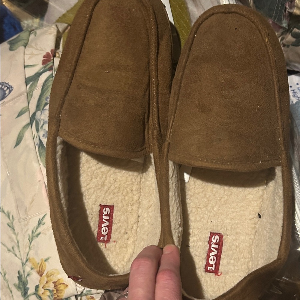 Levi's Tan Suede Slippers
